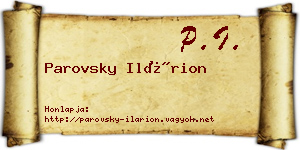 Parovsky Ilárion névjegykártya